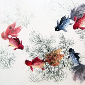 Chinese Watercolor & Ink Animal Painting